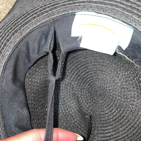 Physician Endorsed UPF 50 straw hat wide brim black gold band straw beach - Picture 7 of 8